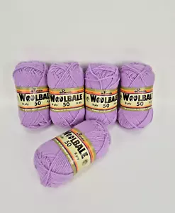 Panda Woolbale 8 ply Pure Australian New Wool Lavender Yarn X 5 Balls New - Picture 1 of 21