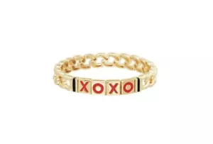 ROXANNE ASSOULIN The XOXO Link gold-tone and enamel bracelet - Picture 1 of 4