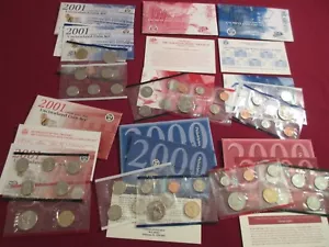 (3) Sets :1999,2000 & 2001 U.S. Mint Uncirculated Coin Sets Original OGP - Picture 1 of 9