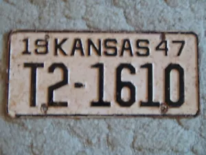 ANTIQUE 1947 KANSAS LICENSE TAG/PLATE - #T2-1610 - Picture 1 of 2