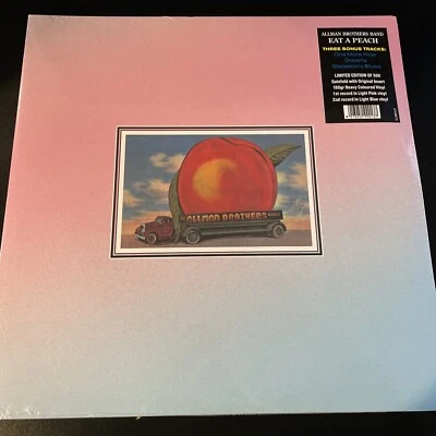 Allman Brothers Band EAT A PEACH Limited ed Pink/Blue colored vinyl 2LP New - Image 1 of 3