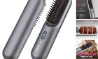 Cordless Hair Straightener Brush, Portable Negative Ion Hot Hair Brush, 12 Gray