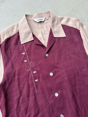 Vintage 50s 70s Da Vinci Button Up Shirt California L Gabardine Style Two Tone - Image 1 of 4