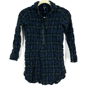 Camisa de franela a cuadros Madewell palomitas de maíz XS azul verde manga 3/4 - Imagen 1 de 9