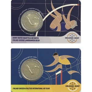 2 euro Finlandia 2025 fdc Coincard 100° anniv. gara di atletica Finlandia - Sve - Foto 1 di 1