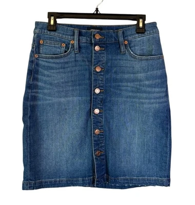 J. Crew Jeans Skirt Denim Skirt Sz 28 Button Front Y2K Mini Pencil Preppy - Imagem 1 de 4