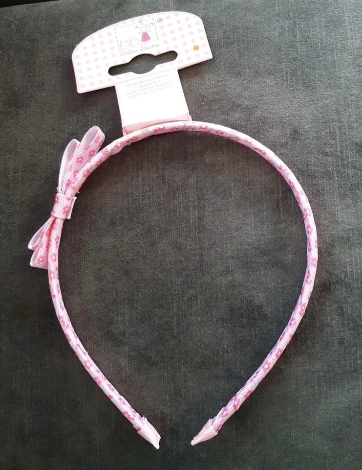 bb Klostermann Haarreif mit Blümchen & Schleife Rosa Pink Neu!