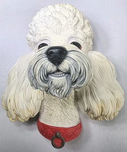VTG 1968 Bossons Chalkware Poodle Dog Head -Wall Hanging England - - Picture 1 of 21