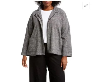 NWT $268 Eileen Fisher Stand Collar Organic Cotton Tweed Jacket 2X Plus - Bild 1 von 8