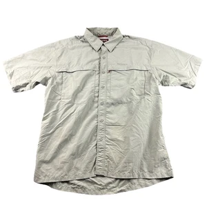 Simms Fishing Shirt Mens L Gray Short Sleeve Performance Outdoor Hiking Vented - Picture 1 of 15