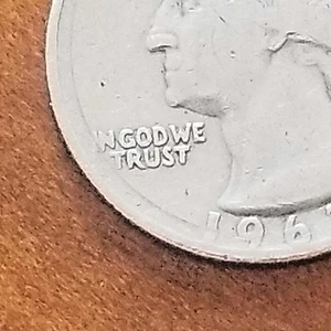 Moneda P Washington 1967 cuarto error - Imagen 1 de 3