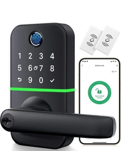 Tastatur Smart Türschloss mit Griff: Schlüsselloses Türschloss Fingerabdruckschloss - Digitaler Code - Bild 1 von 6
