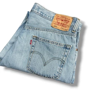 Levi's 505 Regular Fit Jeans Mens Size 36x32 Light Wash Denim Pants - Picture 1 of 8