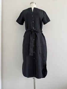 NWT $275 STANDARD JAMES PERSE 100% LINEN SIDE SLIT BELTED POCKET SHIRTDRESS SZ 1 - Picture 1 of 12