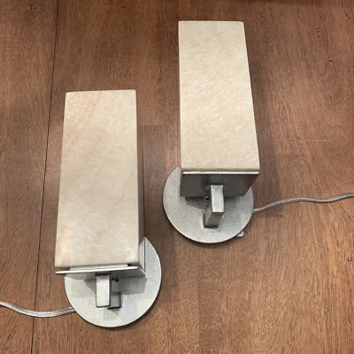 2 OLY MICAH Electric Natural Onyx Sconces Wall Mount Lights Antique Silver SET - Изображение 1 из 4