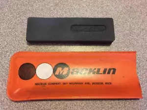Vintage Macklin Company 3 1/4" Pocket Size Sharpening Stone Whetstone Jackson MI - Picture 1 of 5