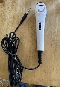 Singing Machine Portable Wired Microphone White Karaoke - Picture 1 of 5
