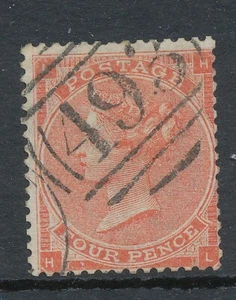 GB QV 1863 4d bright red w hairlines (HL) superb used w Duplex „493“ = MAIDSTONE - Picture 1 of 2