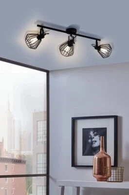 Faretto decorativo 3 luci Tabillano E27 40W INSPIRE Vintage Retrò Nero Urban  - Immagine 1 di 3