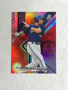 CHAD SPANBERGER 2019 Bowman Platinum RED HOLO SSP RC 10/10! EBAY 1/1! #TOP-39!
