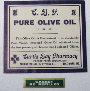 8 verschiedene Vintage Etiketten Werbestücke - Curtis Bay Baltimore Maryland Apotheke - Bild 1 von 12