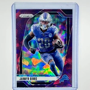 Jahmyr Gibbs 2024 Prizm Purple Cracked Ice Parallel Card /225 - Imagen 1 de 3