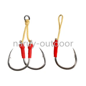 10 pares de ganchos de doble asistencia de metal para jigging de agua salada 2/0-11/0 Big Game - Imagen 1 de 8