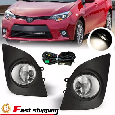 Pair Front Fog Lights W/ Switch For Toyota Corolla L LE 2014-2016 Sedan 4-Door - Image 1 of 4