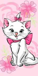 Disney Die Aristocats Marie Bad Strandtuch 140x70 cm 100 % Baumwolle pink - Bild 1 von 1