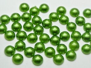 100 Half Pearl Bead 12mm Flat Back Round Gems Scrapbook Craft Pick Your Color