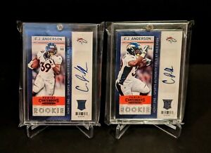 C.J. ANDERSON (Lot Of 2)2013 PANINI CONTENDERS #116 ROOKIE TICKET AUTOGRAPH AUTO