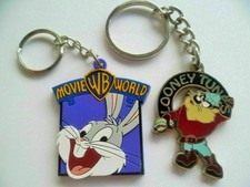 Set of 2 pcs. 1994 / 95 LOONEY TUNES WB Bugs Bunny Taz Tazmania key chain ring