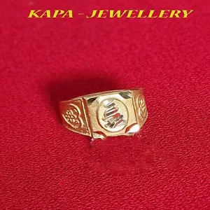mens Ring 24K Yellow Gold  ethnic oval gold rings size v size - Picture 1 of 3