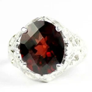 Anillo de filigrana de plata esterlina 925 para damas, granate de Mozambique, SR114 - Imagen 1 de 4