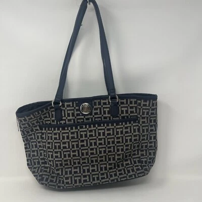 TOMMY HILFIGER HandBag Womens Purse Shoulder Bag Tote  Navy Blue - Image 1 of 4