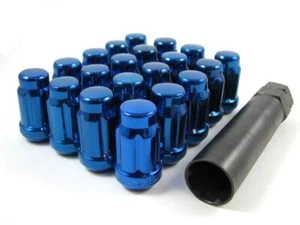 24 Pc Set Spline tuner Lug Nuts ¦ 12x1.25 ¦ Blue for Nissan Suzuki - Picture 1 of 4