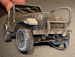 Vintage 1979 Pewter Tone Bergamot Jeep 4x4 Belt Buckle 3D BROKEN - Picture 1 of 4