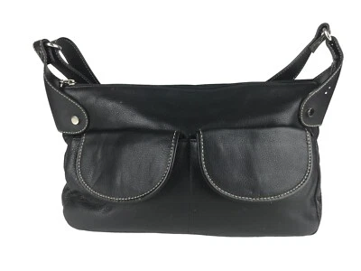 Maxx New York Hobo Bolso de Hombro Cartera Mujer Cuero Guijarro Negro Talla M Foto 1 de 4