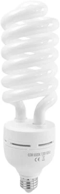 65W Daylight Fluorescent Spiral Light Bulb 6500K 110V White for Studio Lighting - Image 1 of 4