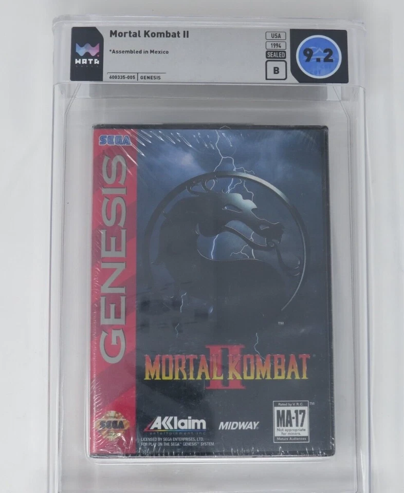 Mortal Kombat 2 Sega Genesis Midway Factory Sealed Video Game Wata 9.2 Graded II - Image 1 of 4