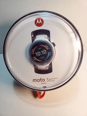 New Motorola Moto 360 Sport 45mm Silicone/Rubber Case White Sport Band Free Ship - Image 1 of 4