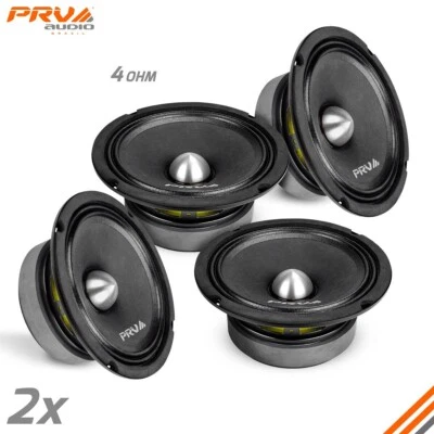 4x PRV Audio 6MR400-4 Bullet Midrange 6.5" Speakers 4 Ohm PRO Car Audio 1600W - Image 1 of 4