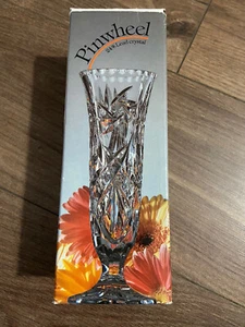 Pinwheel 24% Bleikristall Vase 21 cm hoch Böhmen Tschechien Vintage - Bild 1 von 7