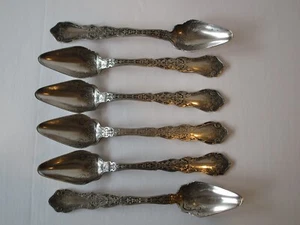 Rogers July 9 07 Silver Plate Antique Aesthetic 6 Grapefruit Spoons - Picture 1 of 20