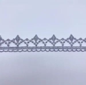 Venise Lace, 1-inch-wide silver color price per yard - Picture 1 of 3