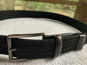 Pinguin Munsingwear Gürtel Herren 34 schwarz geflochten Stretch Lederbesatz geprägtes Logo - Bild 1 von 13