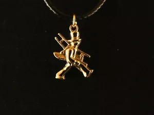 Schornsteinfeger Anhänger mit Kette 24 Karat Vergoldet Glücksbringer Charm Glück - Bild 1 von 3