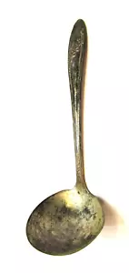 Primitive Old Oneida Community Tudor Silver Plate Vintage Soup Tureen Ladle - Picture 1 of 4