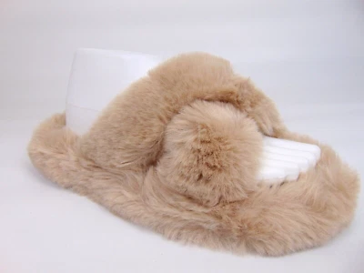 Zapatillas de mujer Rociwin peludas de felpa banda cruzada talla US 10,0 M, albarico NUEVAS, 29916 Foto 1 de 4