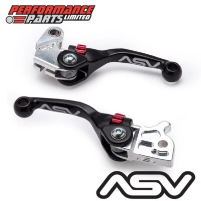 ASV F4 Short Black Adjustable Brake + Clutch Lever Set for Yamaha TW200 2010 - Image 1 of 4